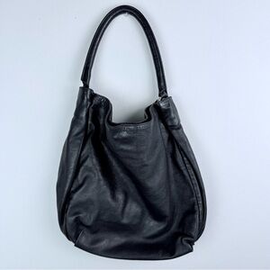 FURLA Black Leather Large Hobo Satchel